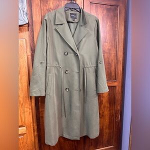 Express Khaki Double-Breasted Trench Coat